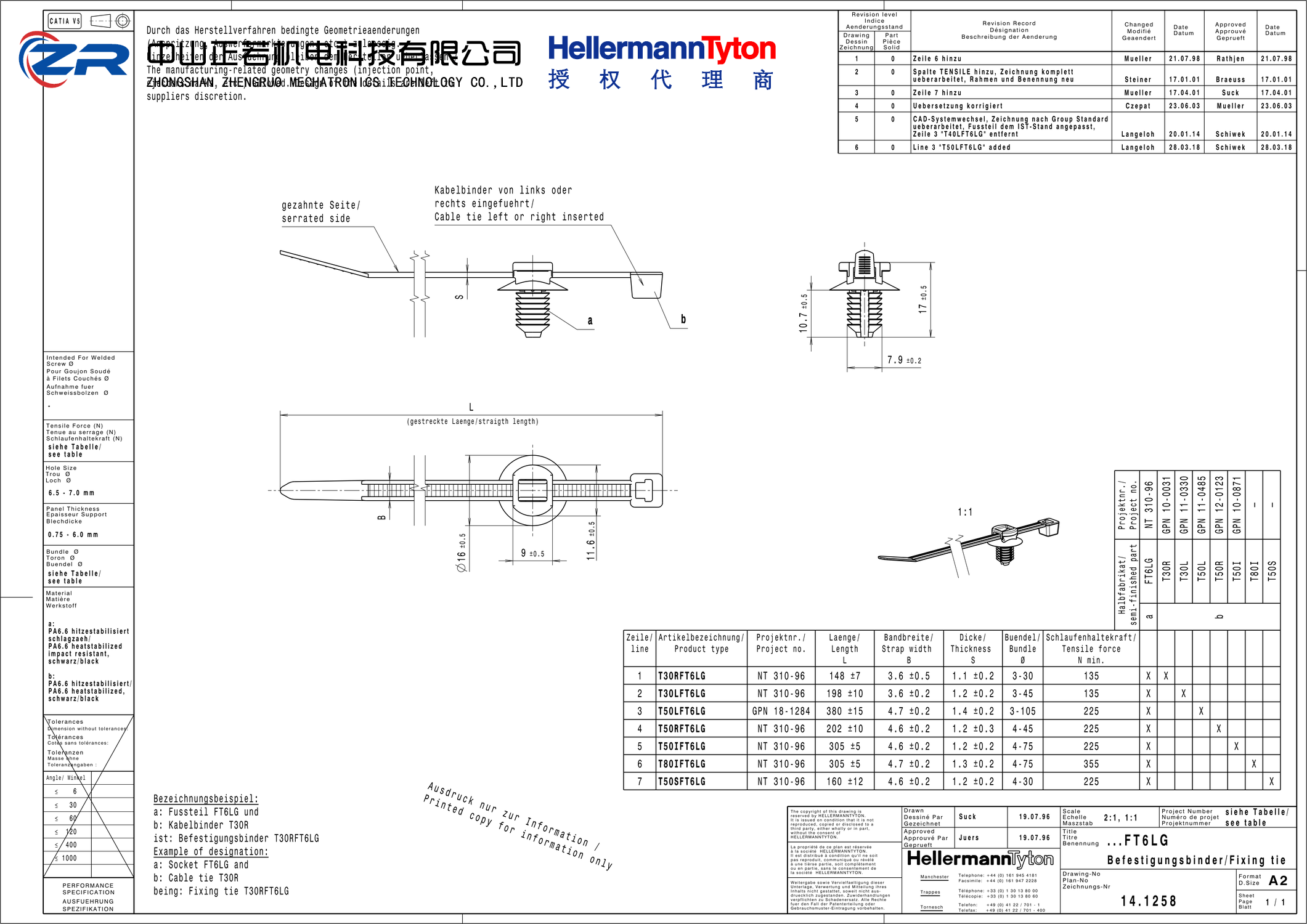 156-00634 T50RFT6LG-PA66HS/PA66HIRHS-BK 产品图纸 Hellermanntyton 授权代理-正若机电