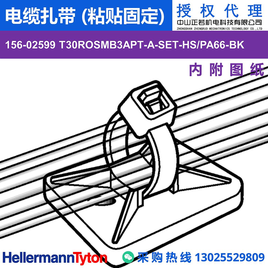 156-02599 T30ROSMB3APT-A-SET 电缆扎带 (粘贴固定) (耐温105℃) 图片2