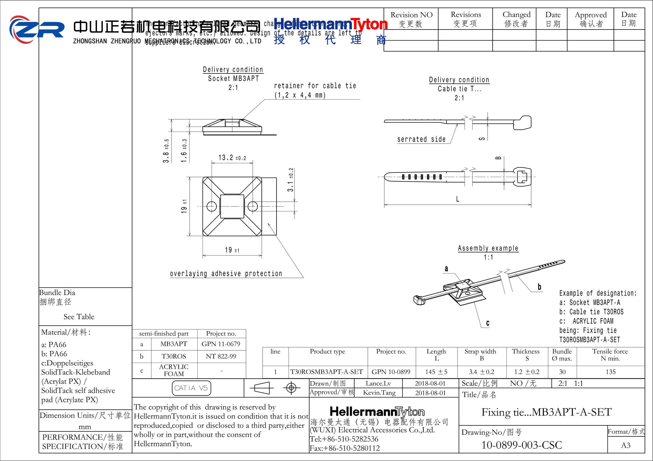 156-02599 T30ROSMB3APT-A-SET-PA66HS/PA66-BK 产品图纸 Hellermanntyton 授权代理-正若机电