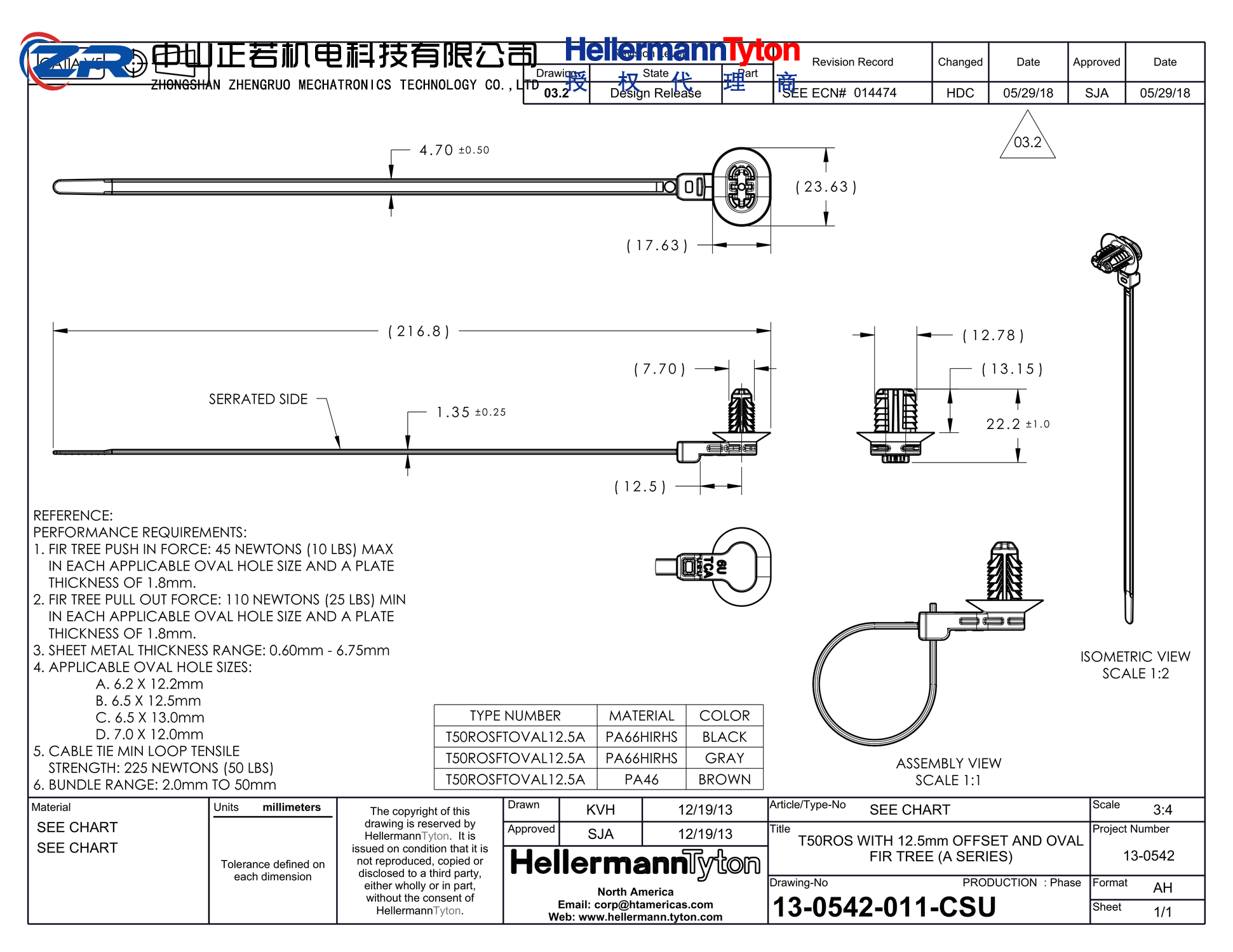 157-00224 T50ROSFTOVAL12.5A-PA66HIRHS-BK 产品图纸 Hellermanntyton 授权代理-正若机电