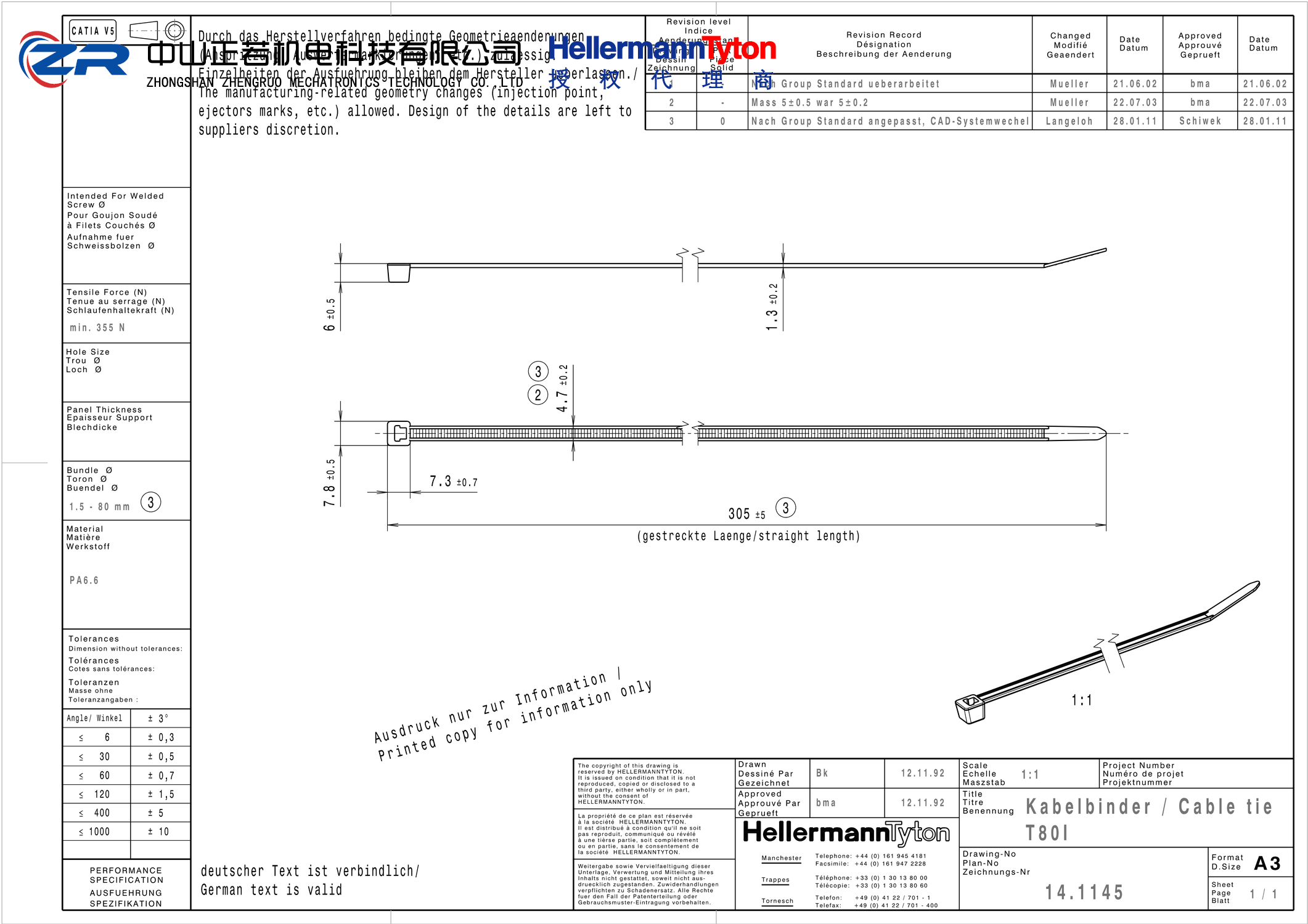 111-01485 T80I-PA66HS-BK 产品图纸 Hellermanntyton 授权代理-正若机电