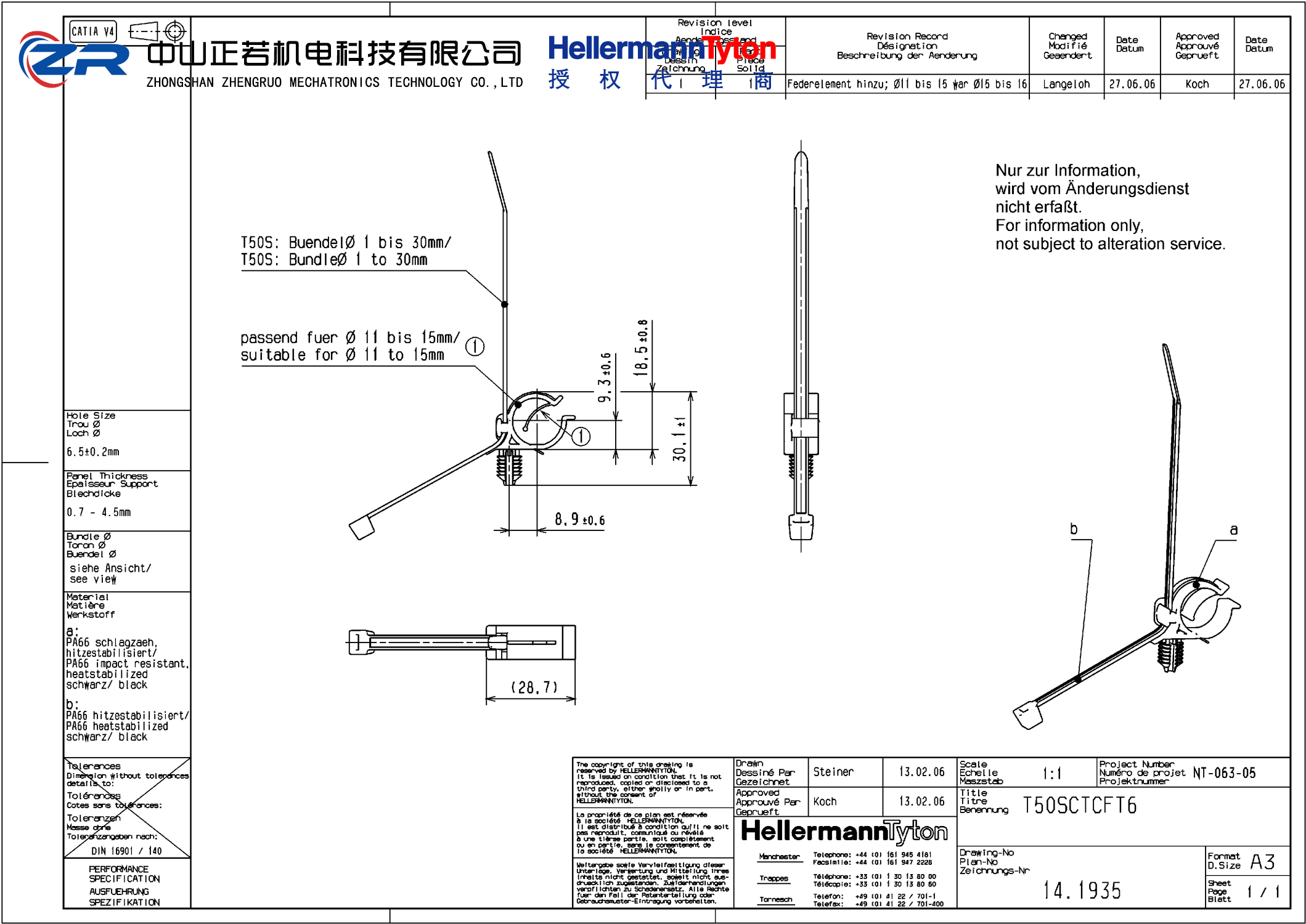 156-00678 T50SCTCFT6-PA66HS/PA66HIRHS-BK 产品图纸 Hellermanntyton 授权代理-正若机电