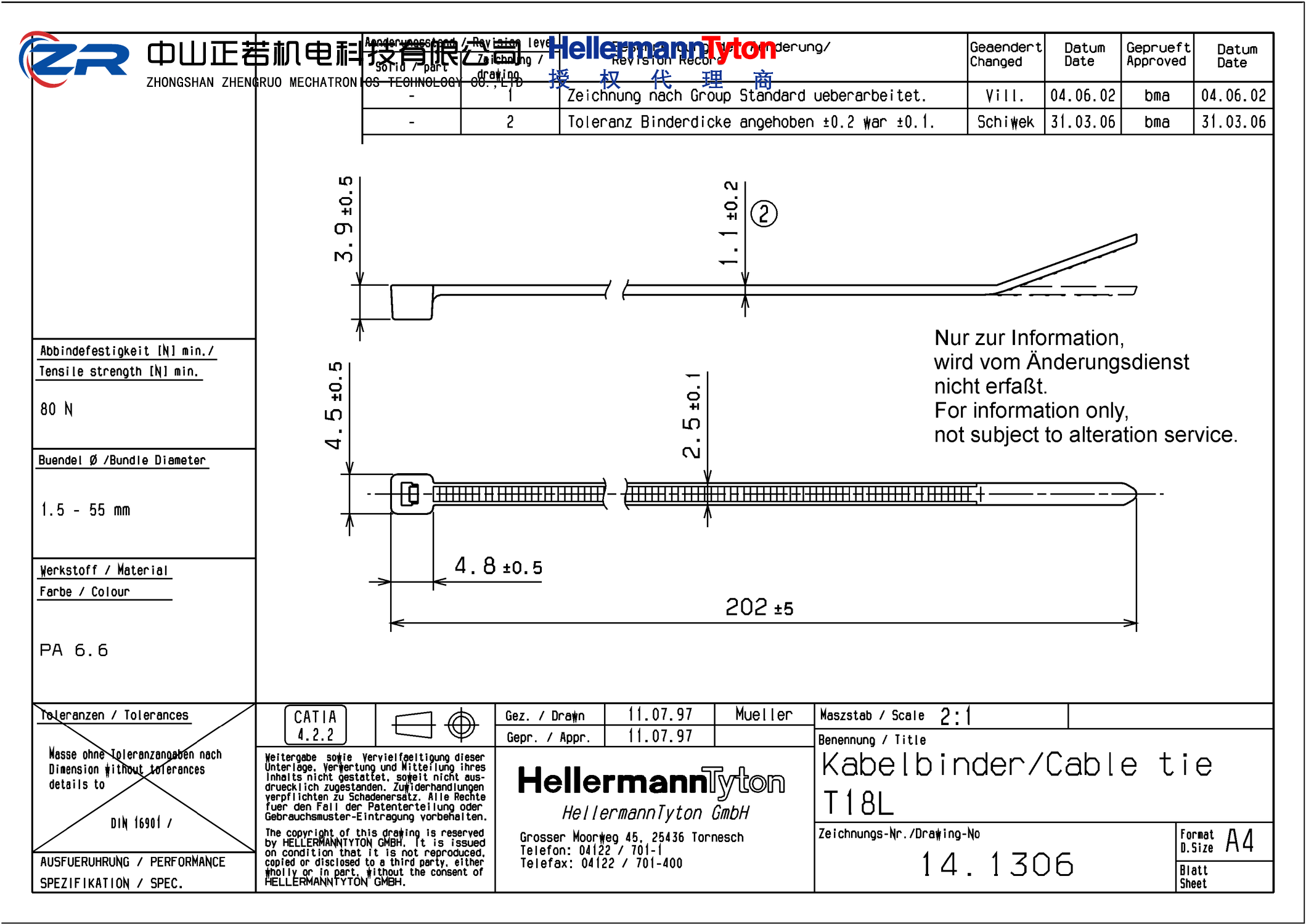 111-01183 T18L-PA66HS-BK 产品图纸 Hellermanntyton 授权代理-正若机电