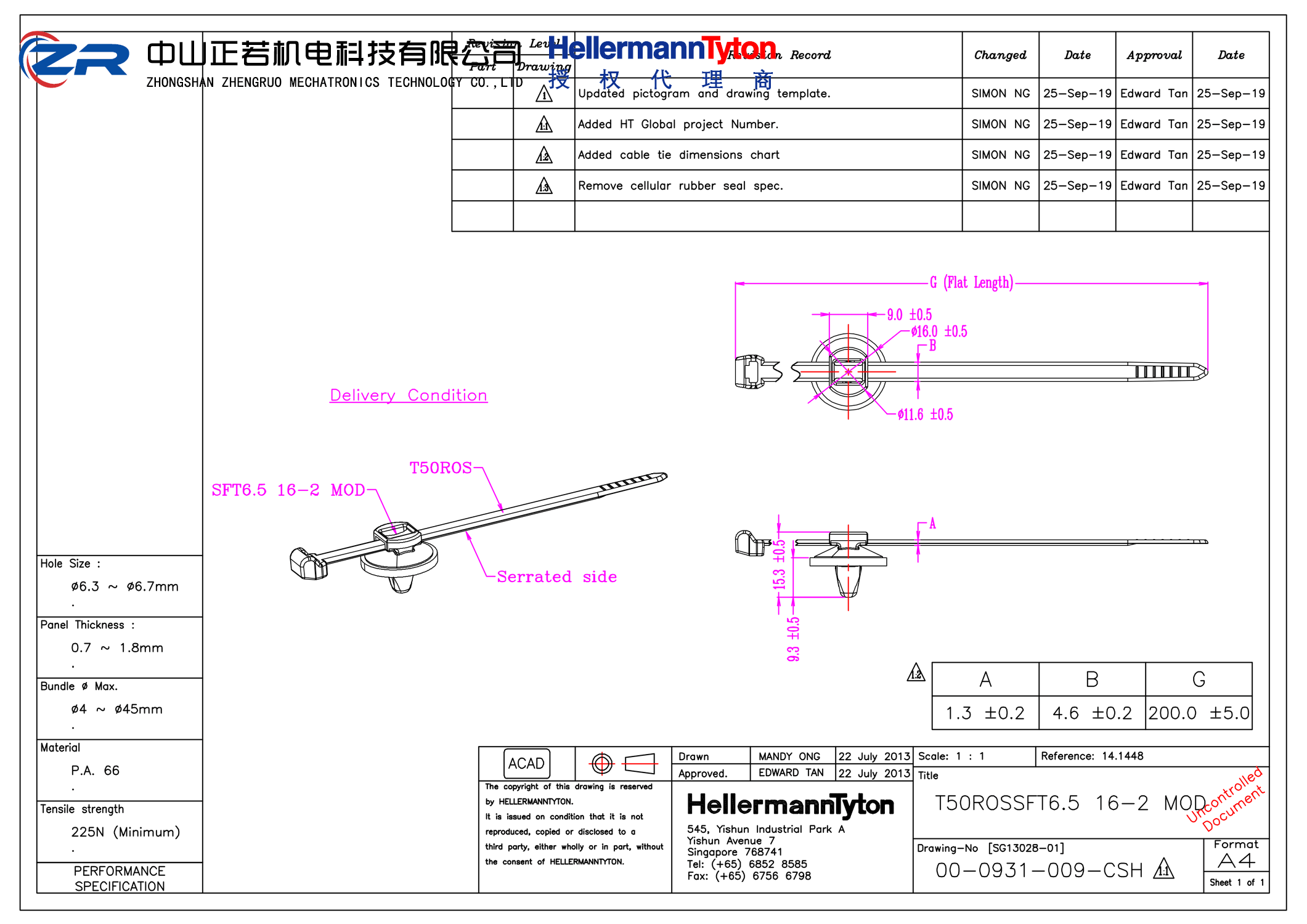 156-01198 T50ROSSFT6.5 16-2MOD-MD-PA66HS/PA66HIRHS-BK 产品图纸 Hellermanntyton 授权代理-正若机电