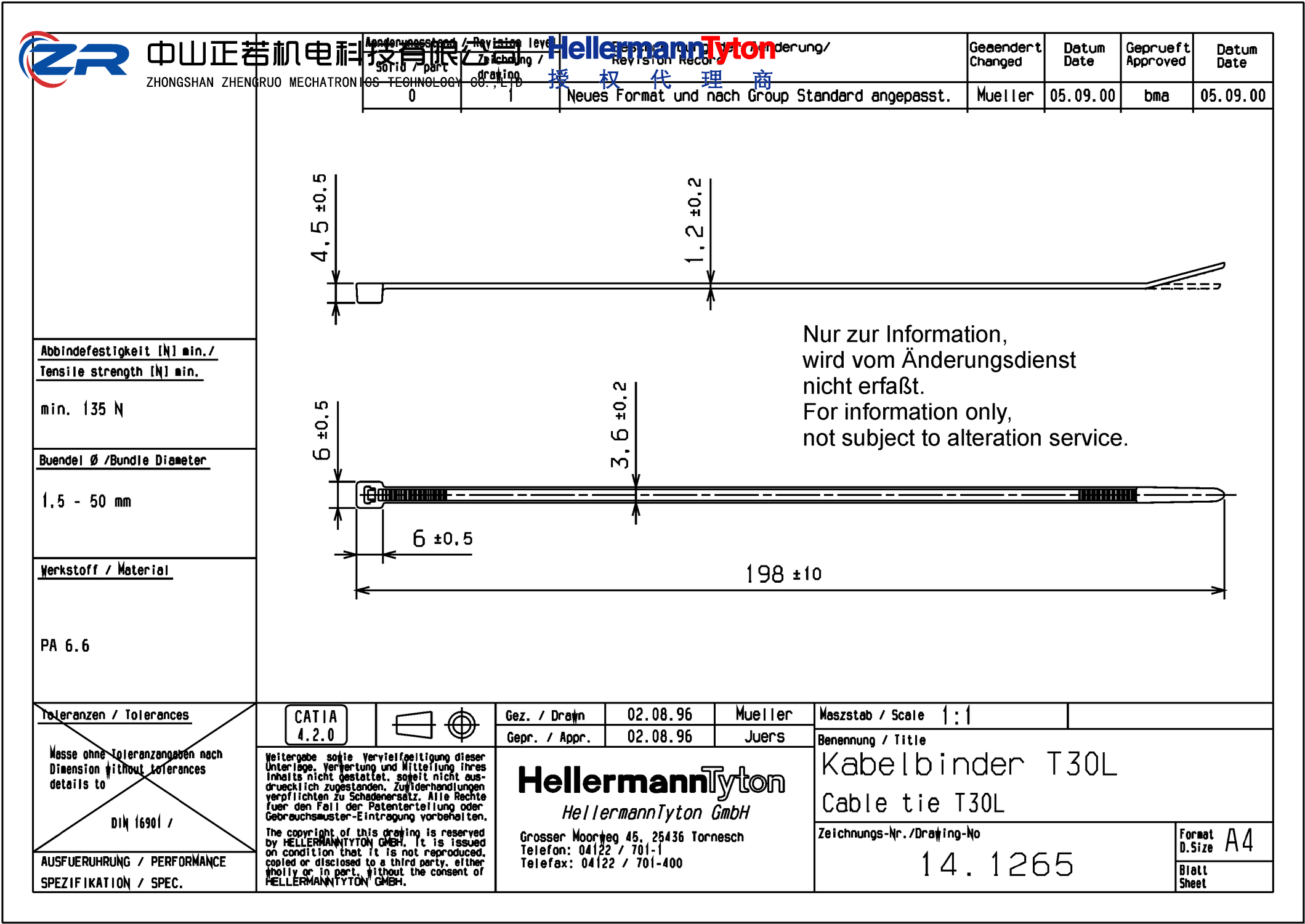 111-00821 T30L-PA66HS-BK 产品图纸 Hellermanntyton 授权代理-正若机电