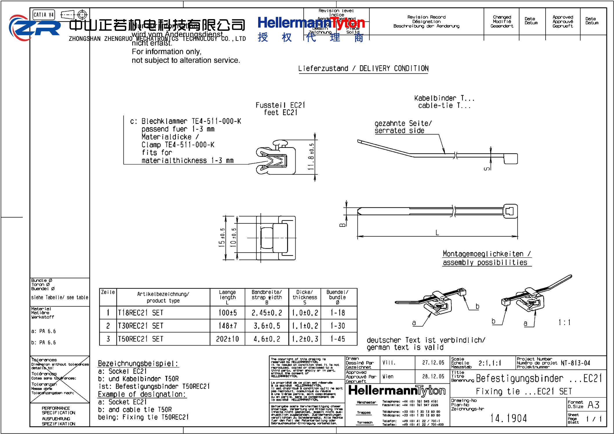 156-00568 T30REC21-PA66HS/PA66HIRHS-BK 产品图纸 Hellermanntyton 授权代理-正若机电