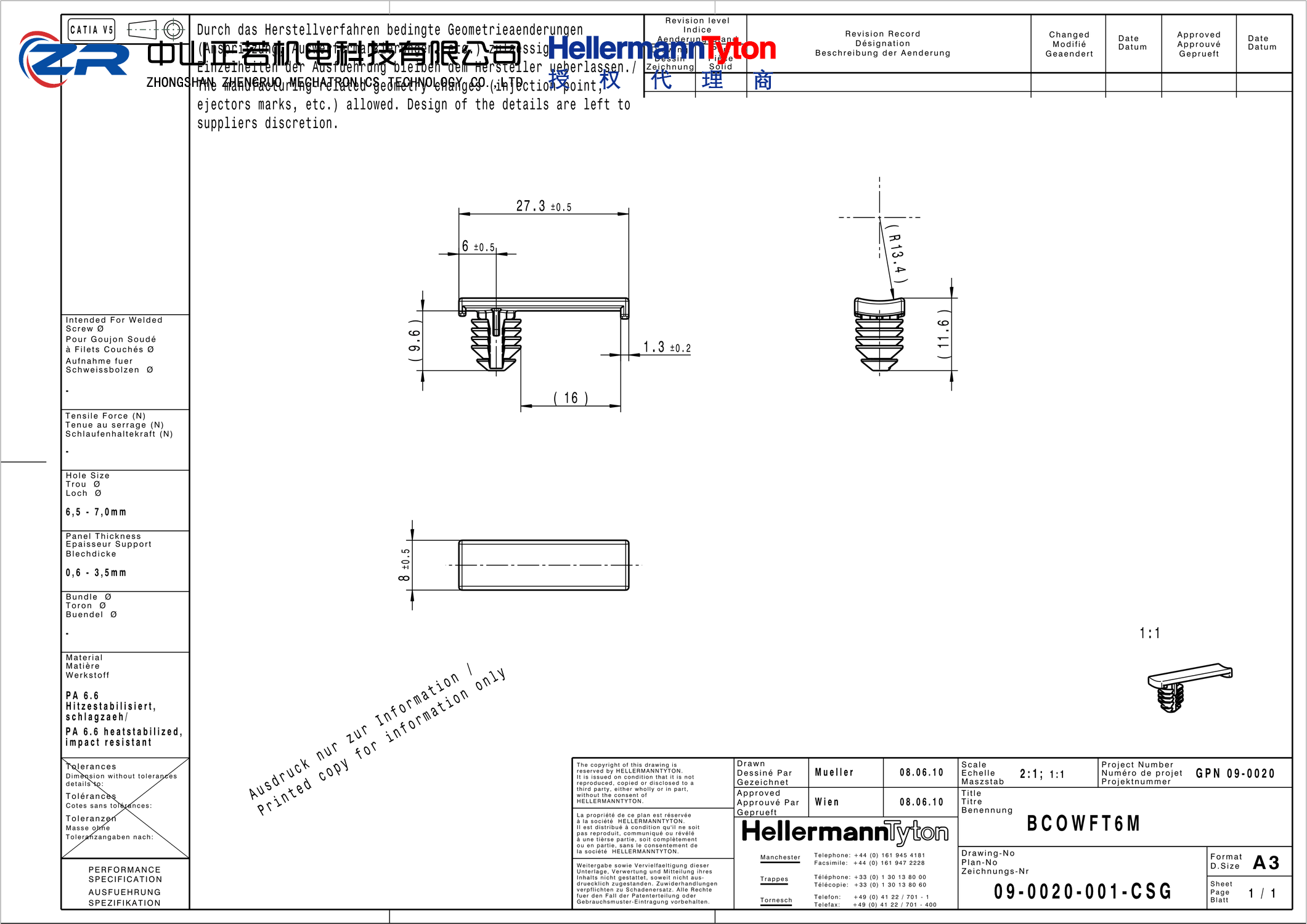 151-01092 BCOWFT6M-PA66HIRHS-NA 产品图纸 Hellermanntyton 授权代理-正若机电