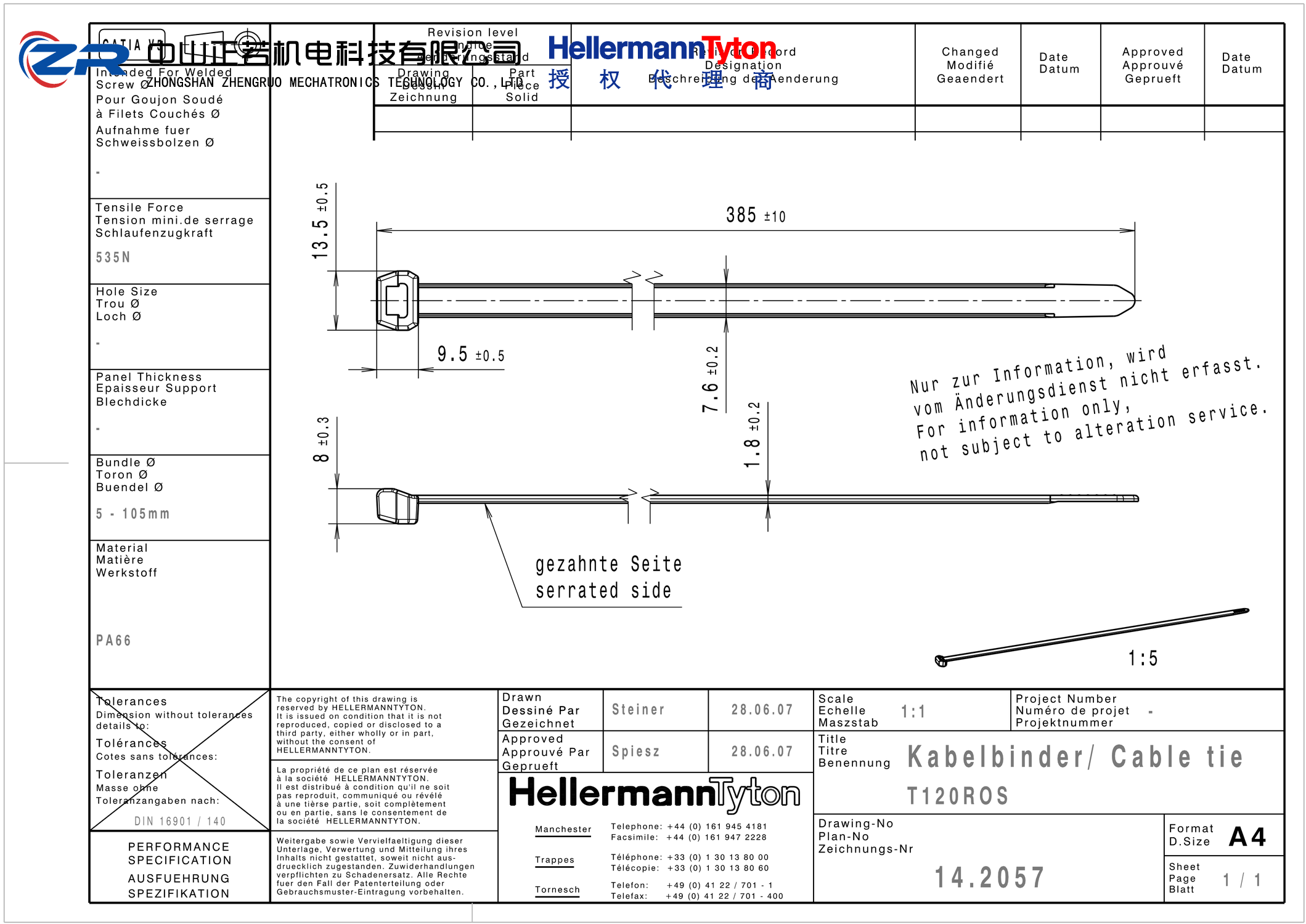 118-00085 T120ROS-PA66W-BK 产品图纸 Hellermanntyton 授权代理-正若机电