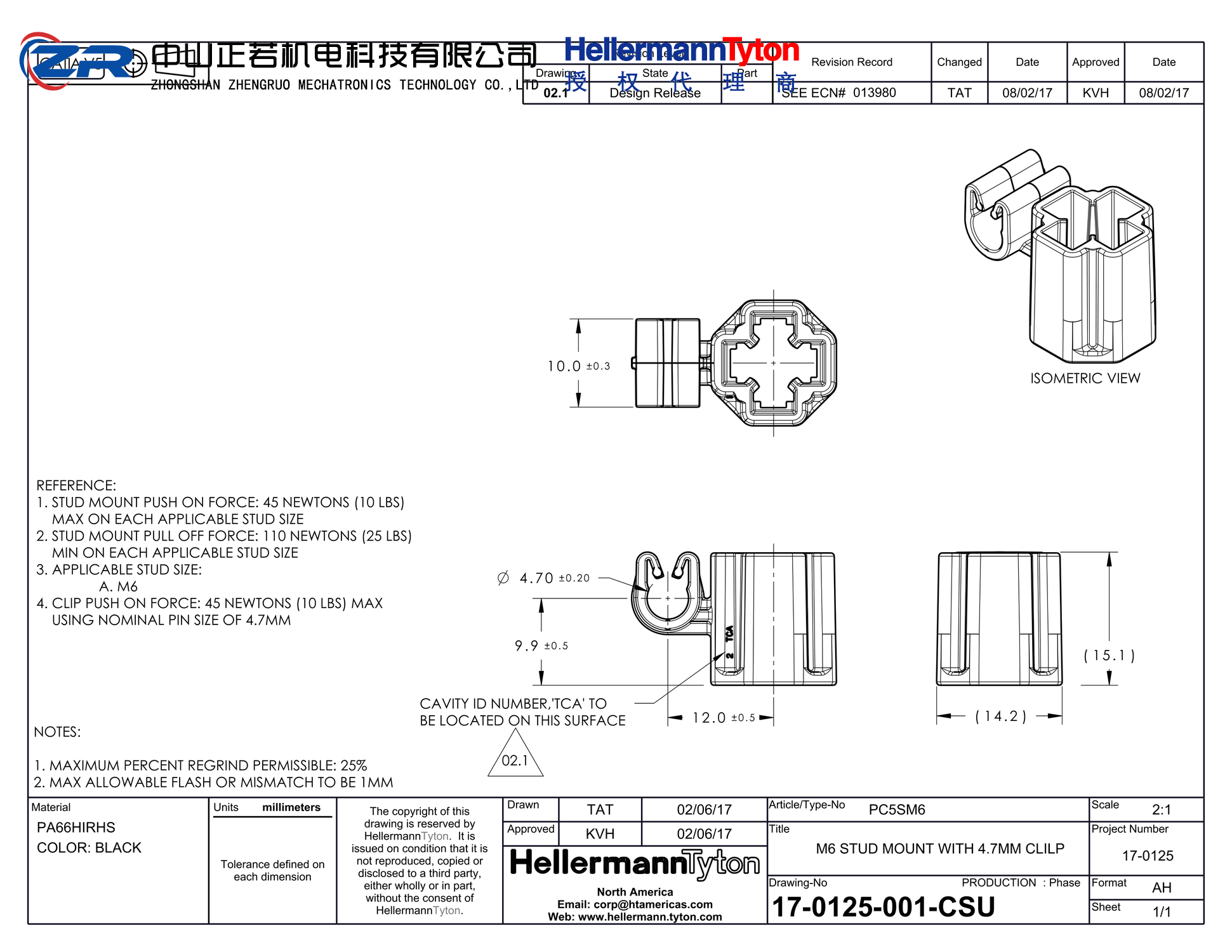 151-03360 PC5SM6-PA66HIRHSUV-BK 产品图纸 Hellermanntyton 授权代理-正若机电