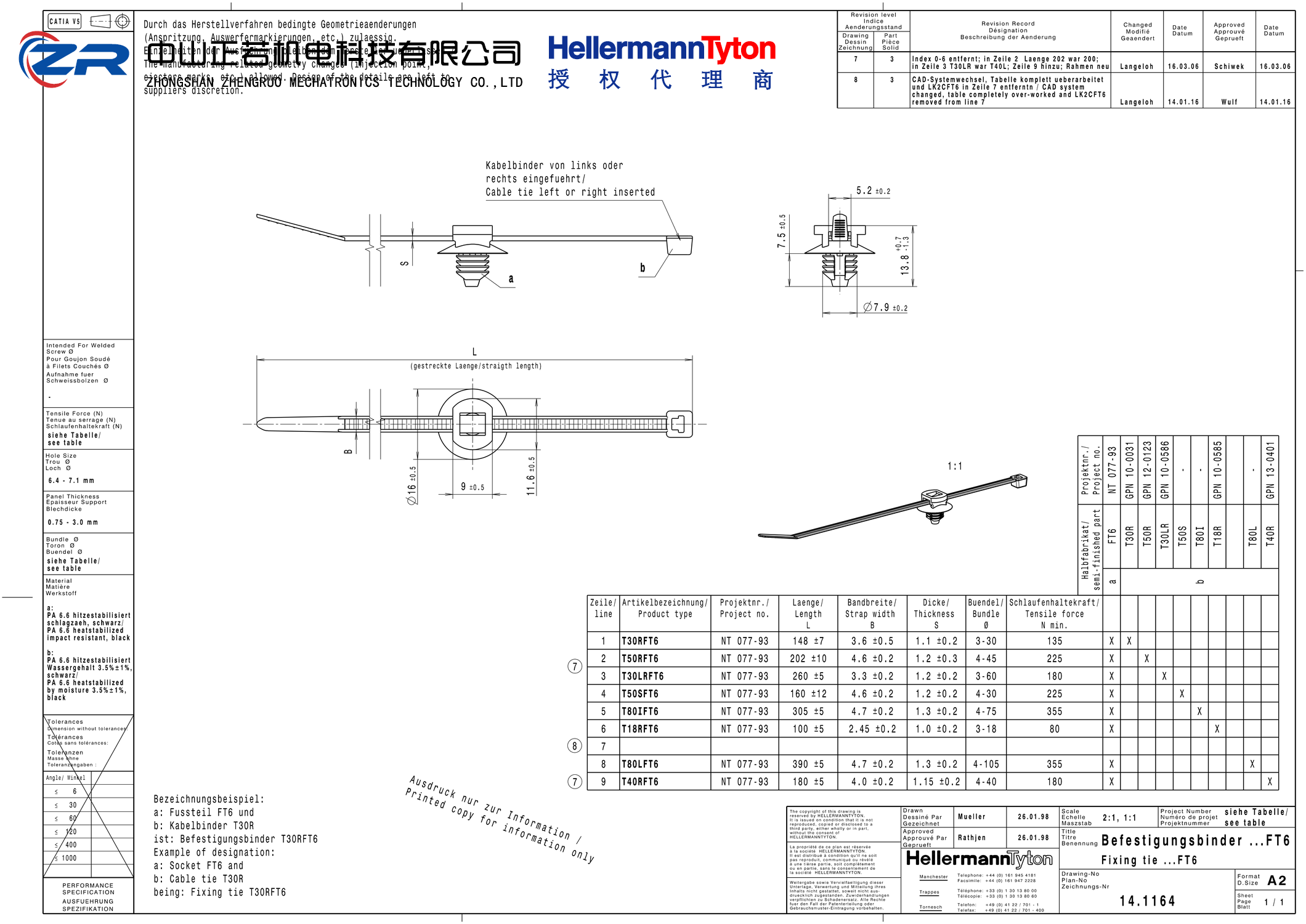 156-00283 T18RFT6-PA66HS/PA66HIRHS-BK 产品图纸 Hellermanntyton 授权代理-正若机电