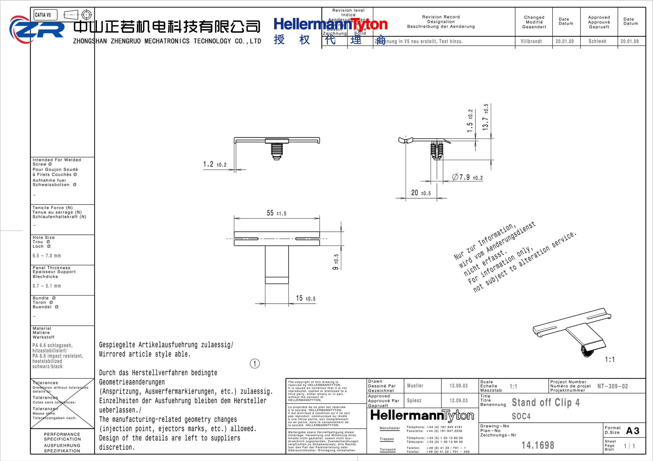 155-30902 SOC4MFT6-PA66HIRHS-BK 产品图纸 Hellermanntyton 授权代理-正若机电