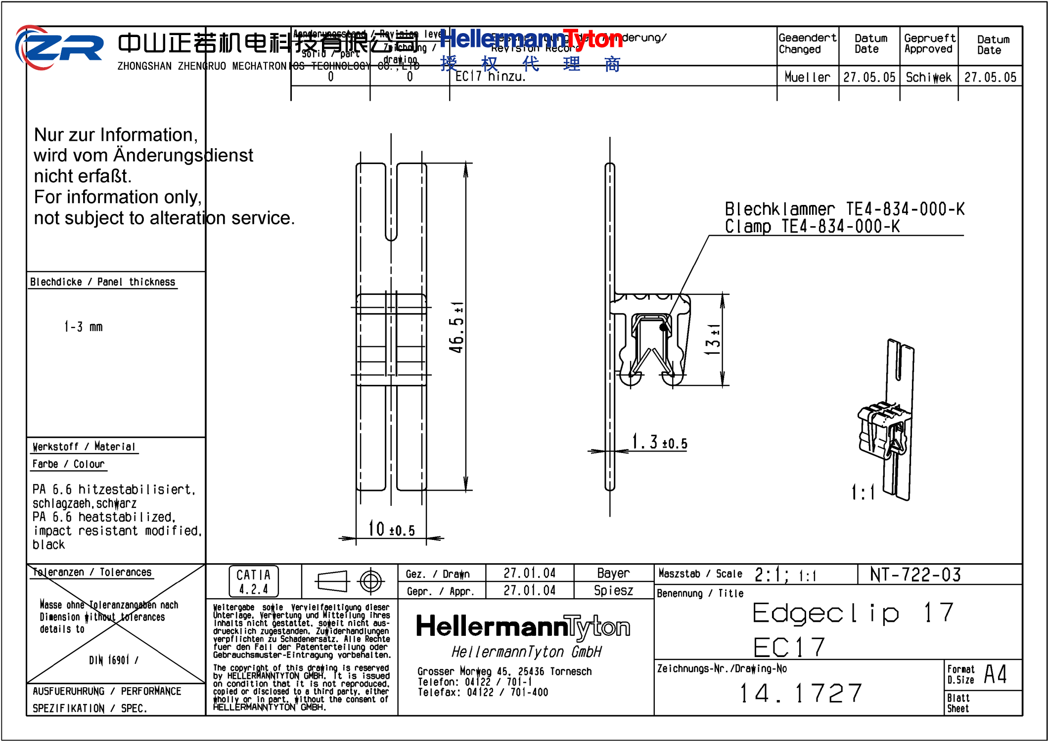 151-01148 EC17-PA66HIRHS-BK 产品图纸 Hellermanntyton 授权代理-正若机电