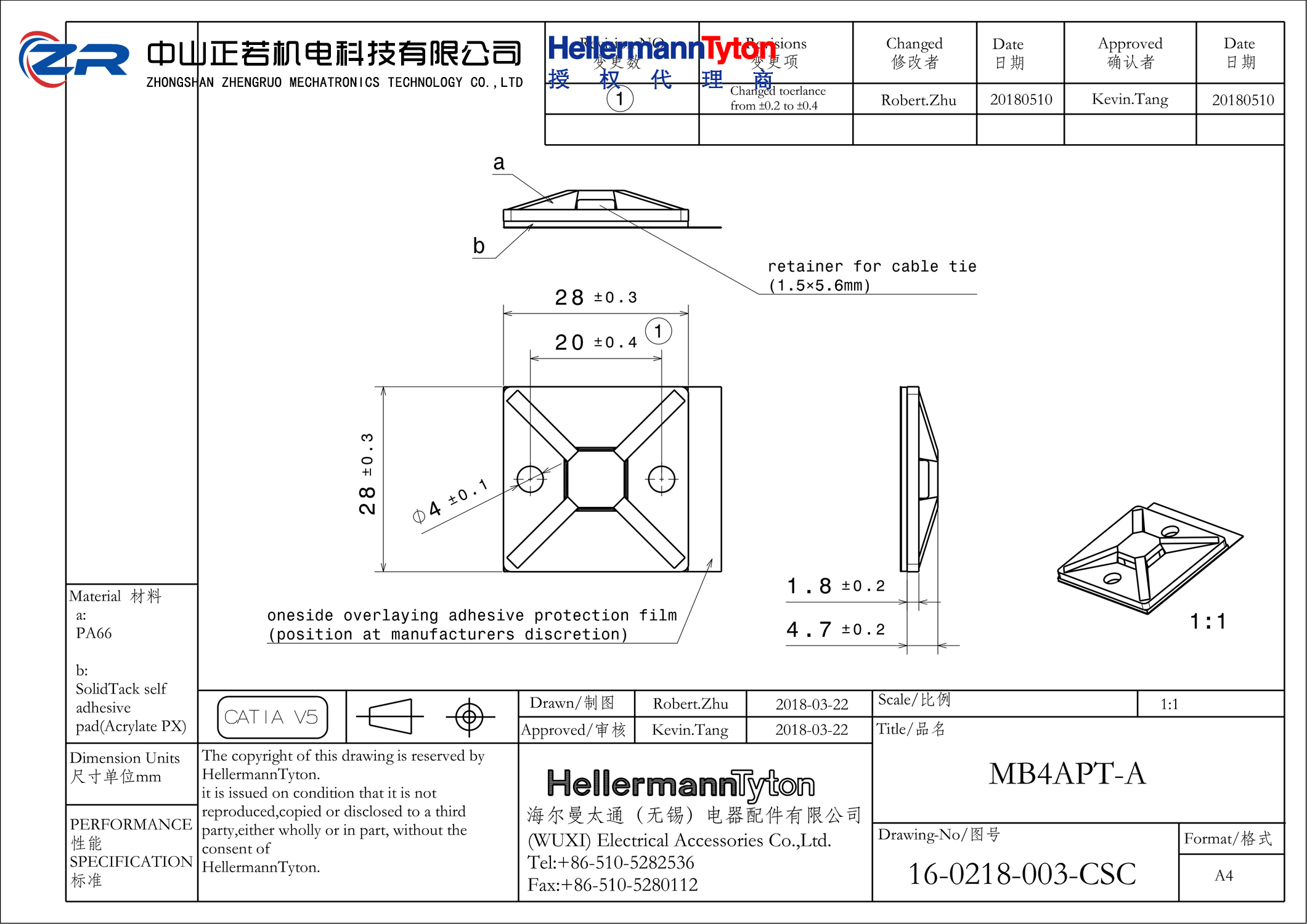 151-02556 MB4APT-A-PA66-BK 产品图纸 Hellermanntyton 授权代理-正若机电