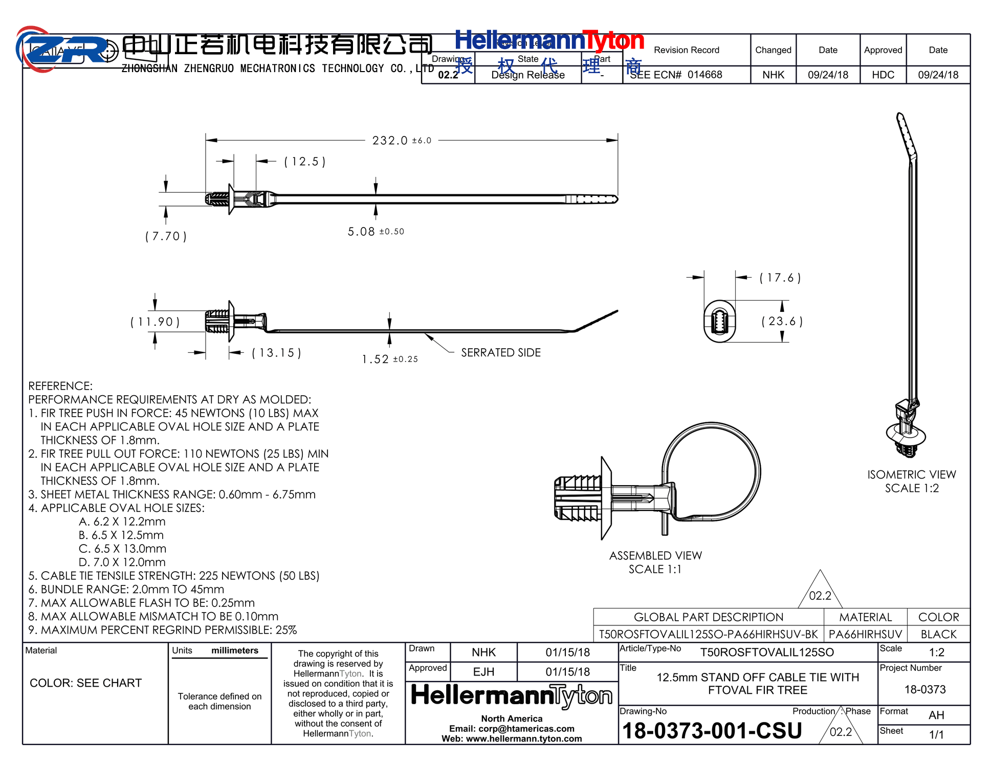 157-00379 T50ROSFTOVALIL125SO-PA66HIRHSUV-BK 产品图纸 Hellermanntyton 授权代理-正若机电