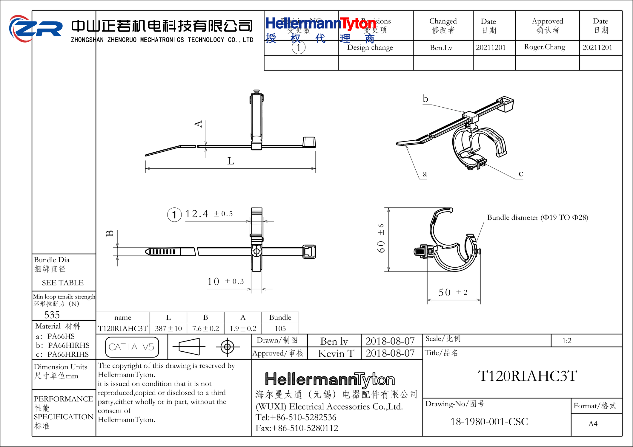 156-02602 T120RIAHC3T-PA66HS/PA66HIRHS-BK 产品图纸 Hellermanntyton 授权代理-正若机电