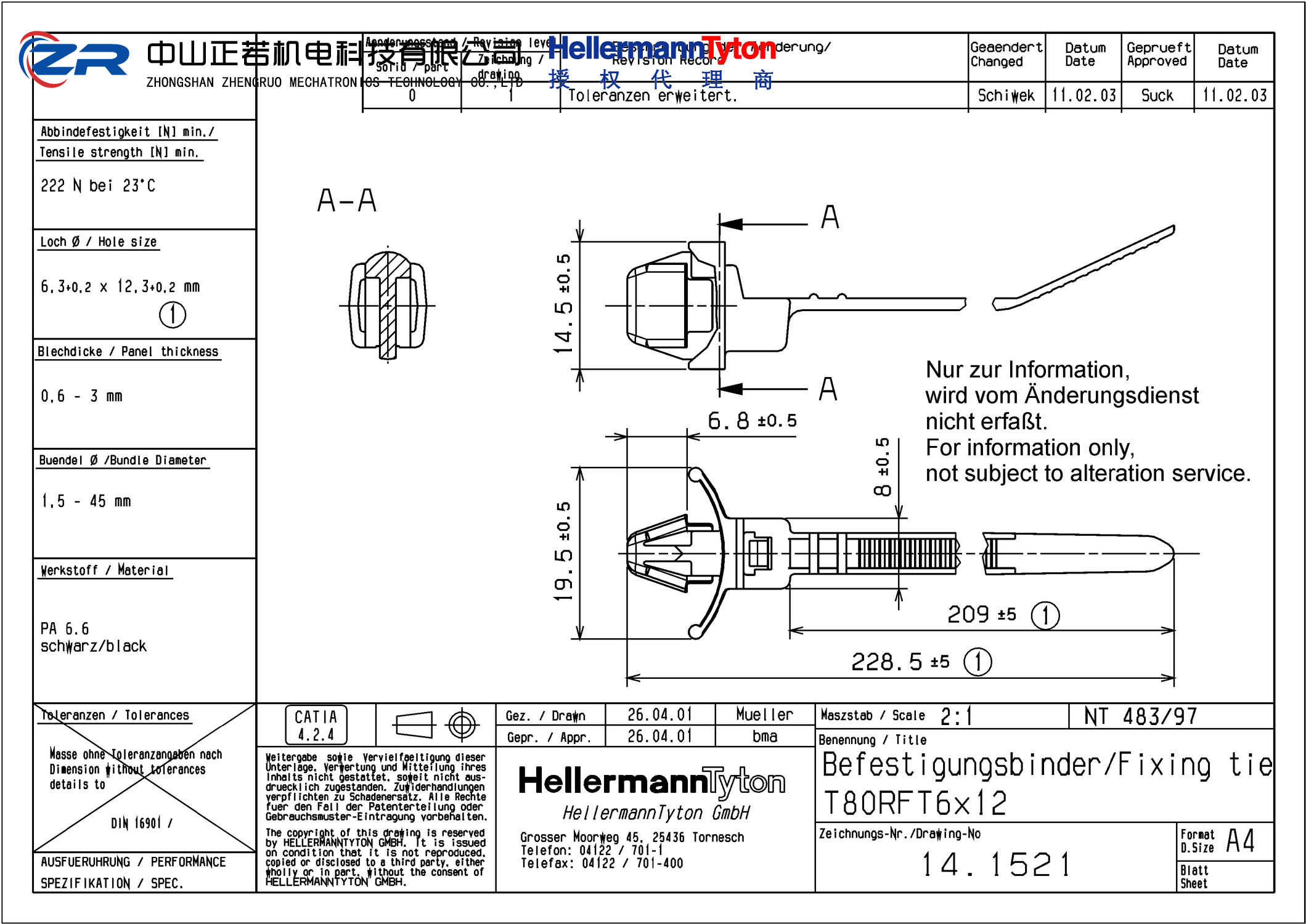 150-48396 T80RFT6X12-PA66-BK 产品图纸 Hellermanntyton 授权代理-正若机电