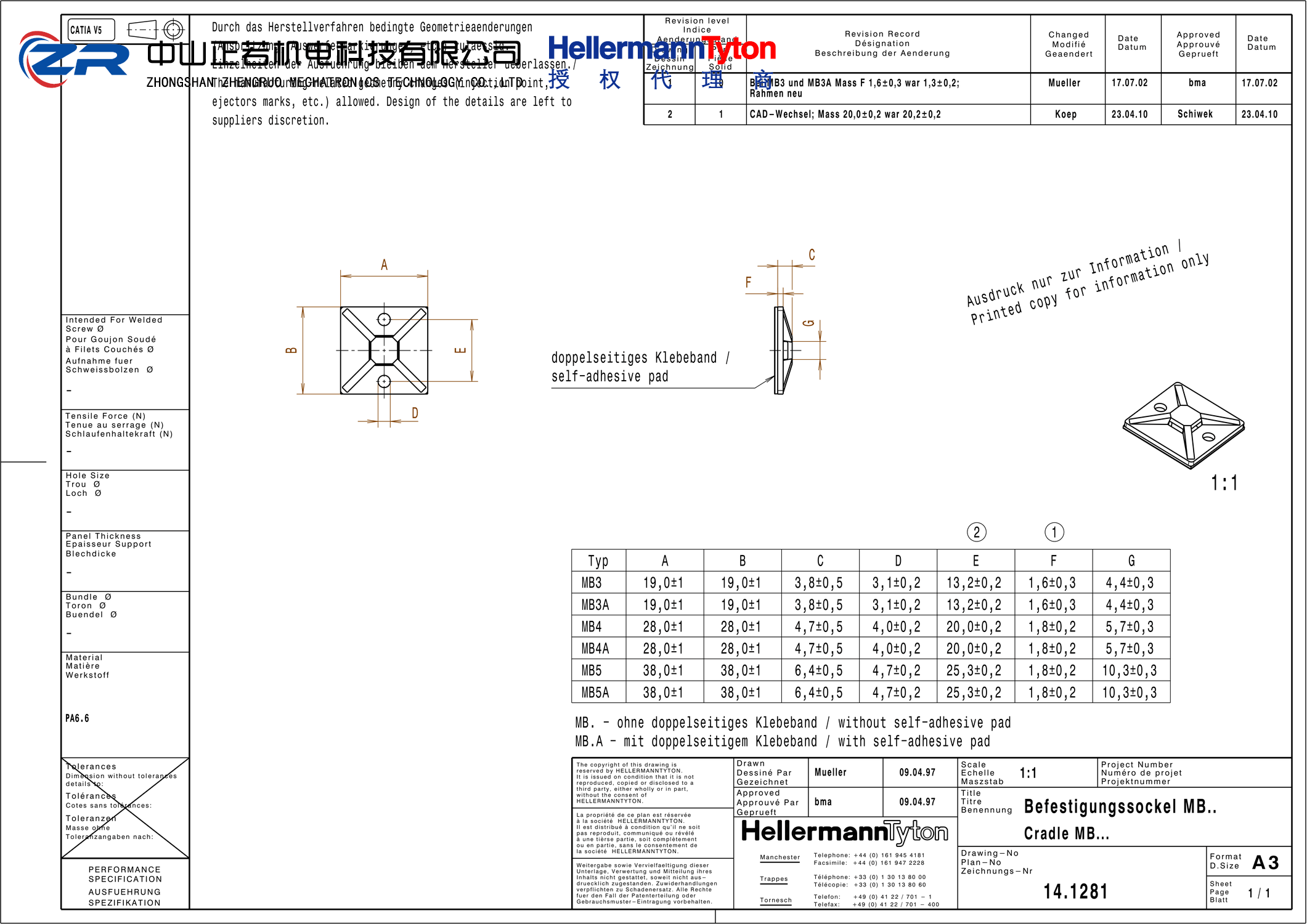 151-00521 MB3A-PA66-NA 产品图纸 Hellermanntyton 授权代理-正若机电