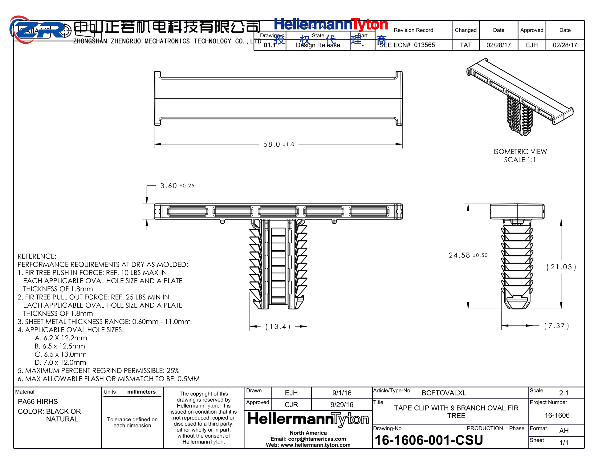 151-01888 BCFTOVALXL-PA66HIRHS-NA 产品图纸 Hellermanntyton 授权代理-正若机电