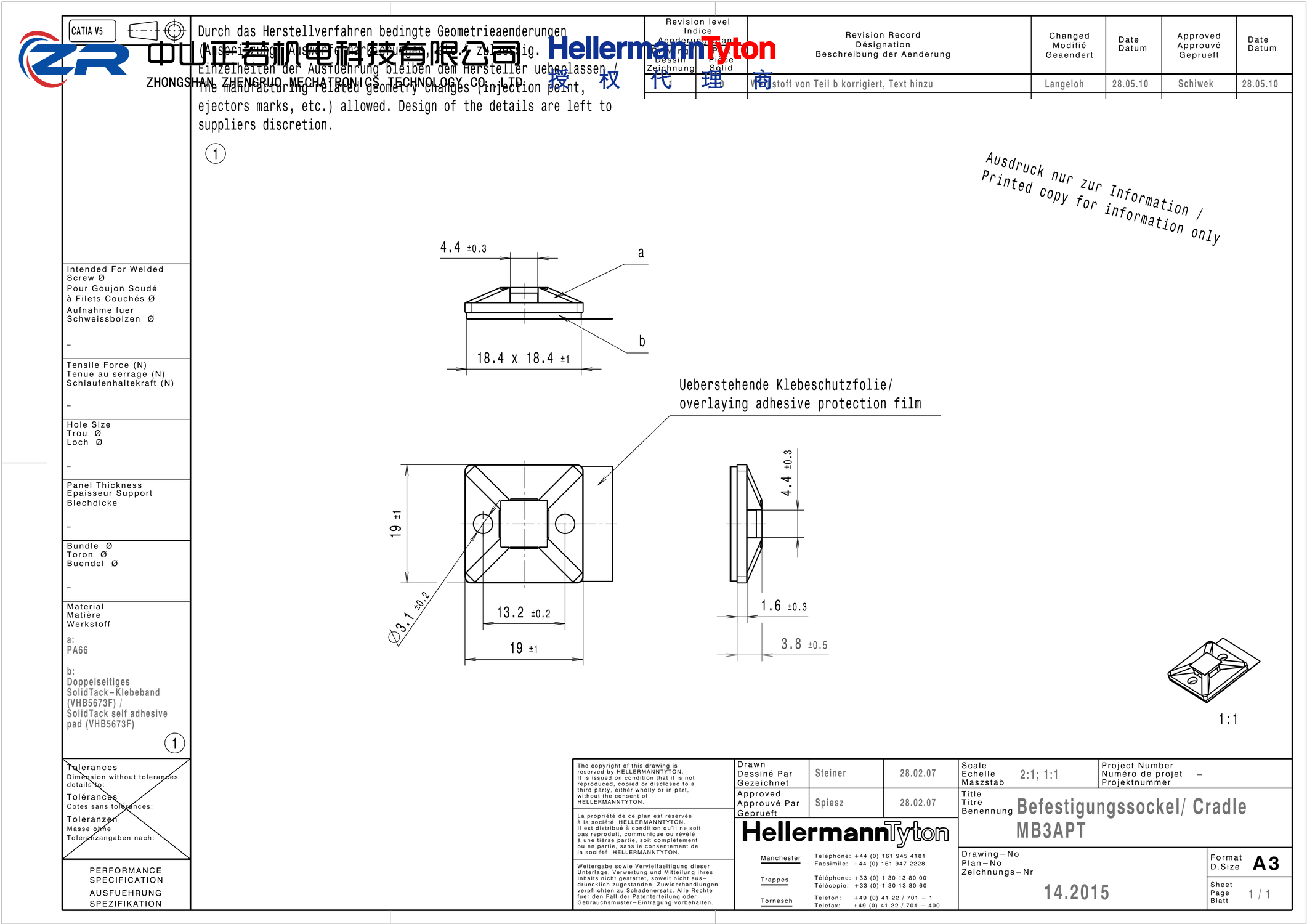 151-00432 MB3APT-PA66-BK 产品图纸 Hellermanntyton 授权代理-正若机电