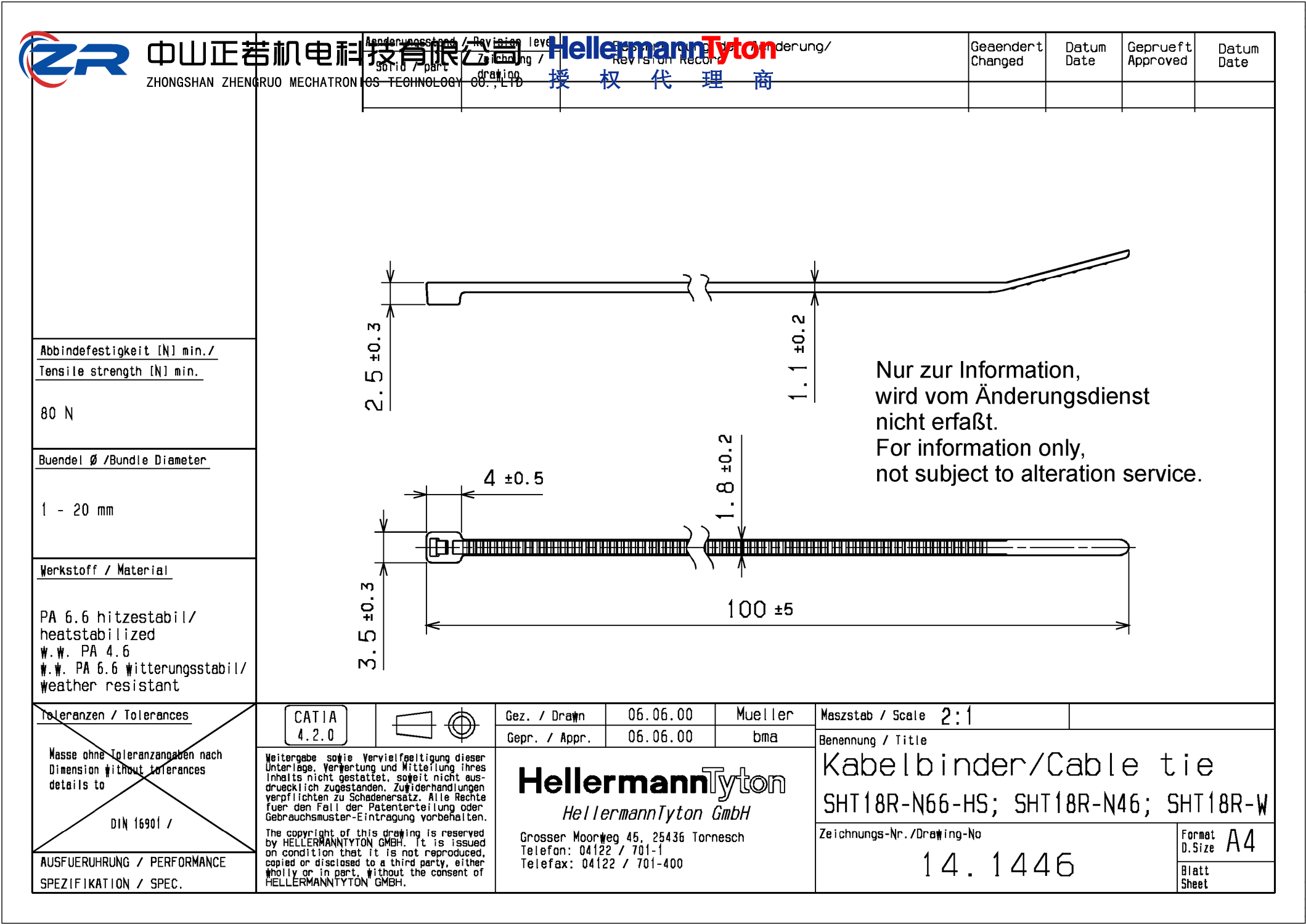 111-01700 SHT18R-PA66-NA 产品图纸 Hellermanntyton 授权代理-正若机电