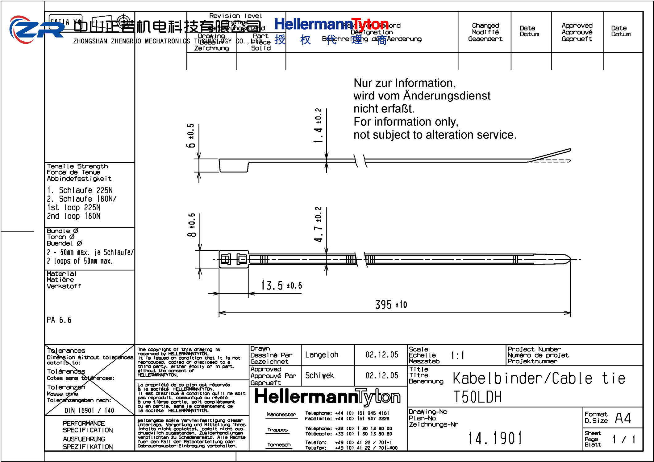 117-05404 T50LDH-PA66HS-BK 产品图纸 Hellermanntyton 授权代理-正若机电