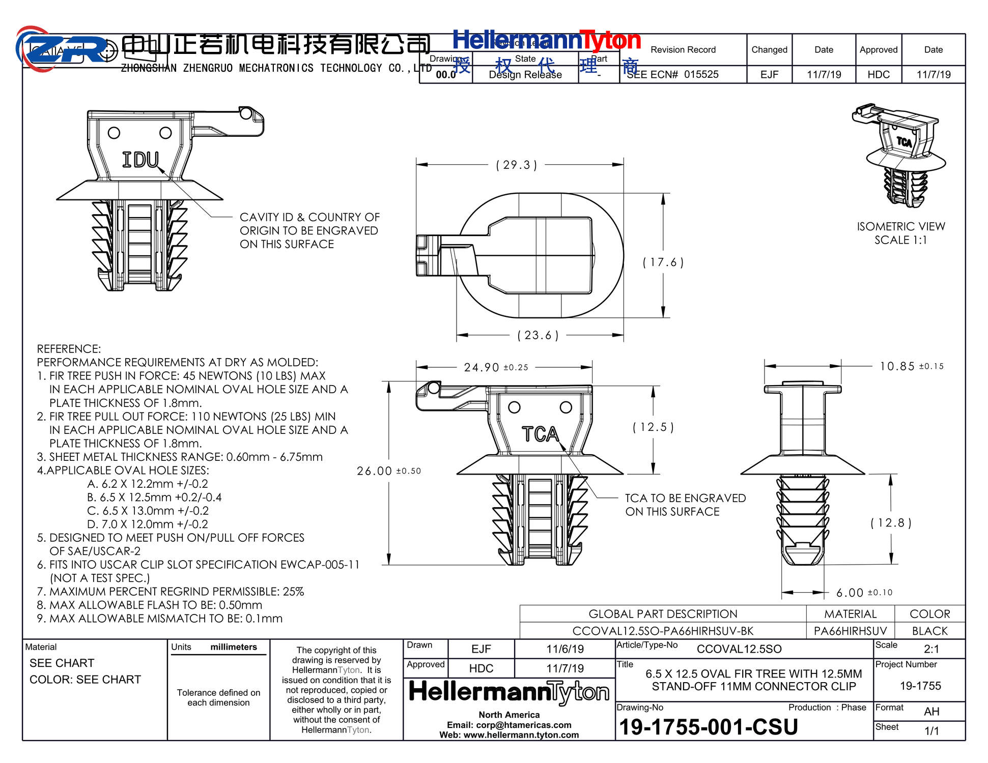 151-03152 CCOVAL12.5SO-PA66HIRHSUV-BK 产品图纸 Hellermanntyton 授权代理-正若机电