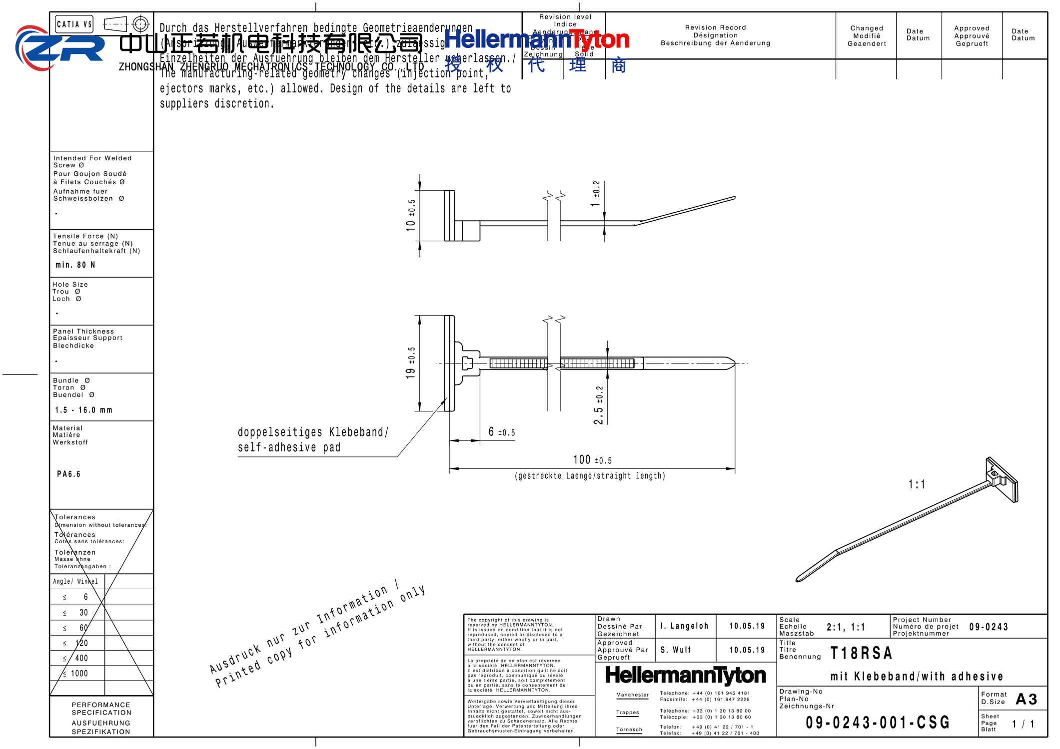 148-00001 T18RSA-PA66-NA 产品图纸 Hellermanntyton 授权代理-正若机电